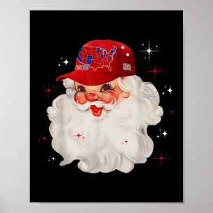 Póster Mapa electoral de Trump Feliz Navidad Santa H