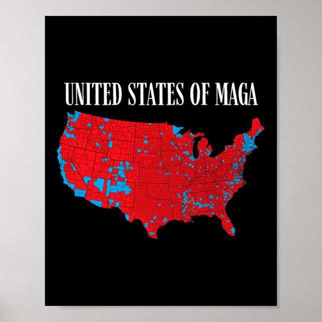 Póster Mapa Electoral Rojo 2024 Estados Unidos De Mega Tr (Frente)