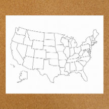 Mapa en blanco de Estados Unidos poster de esquema