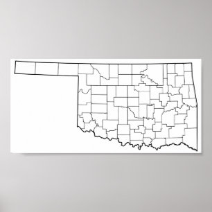 Póster Mapa en blanco del esquema de los condados de