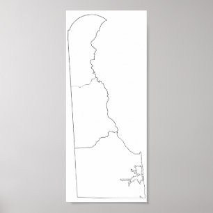 Póster Mapa en blanco del esquema de los condados de