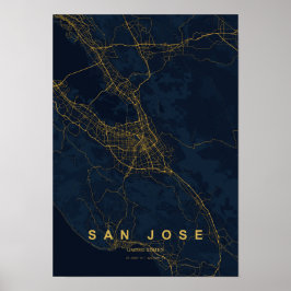 Póster Mapa estilizado de San Jose California