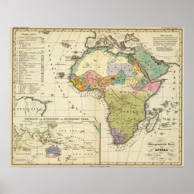 Póster Mapa etnográfico de África (Frente)