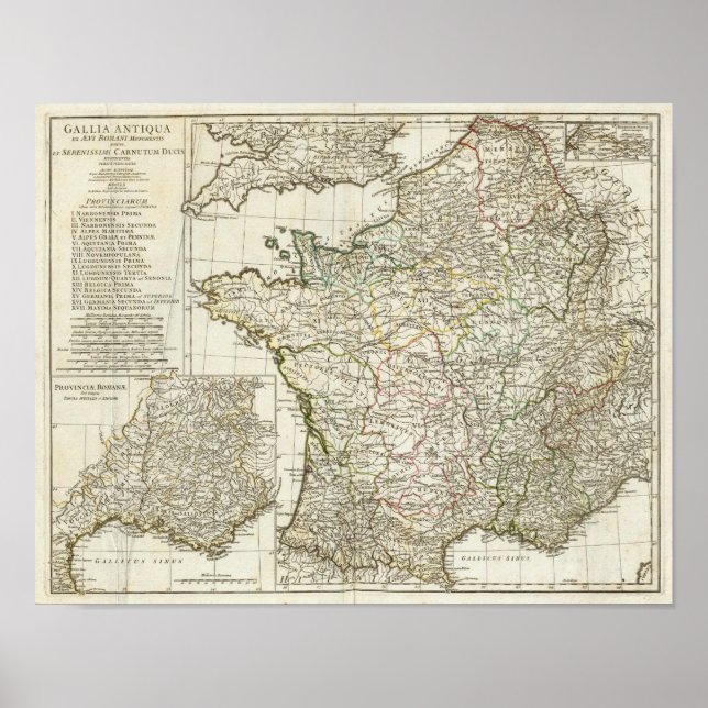 Póster Mapa europeo antiguo (Frente)