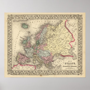 Póster Mapa europeo de Mitchell