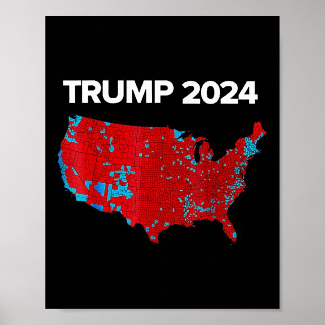 Póster Mapa exacto de los resultados electorales de 2024  (Frente)