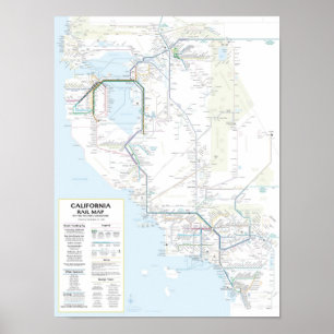 Póster Mapa ferroviario de California v1.01