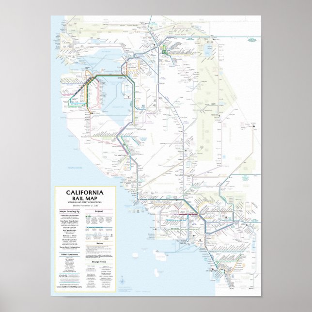 Póster Mapa ferroviario de California v1.01 (Frente)