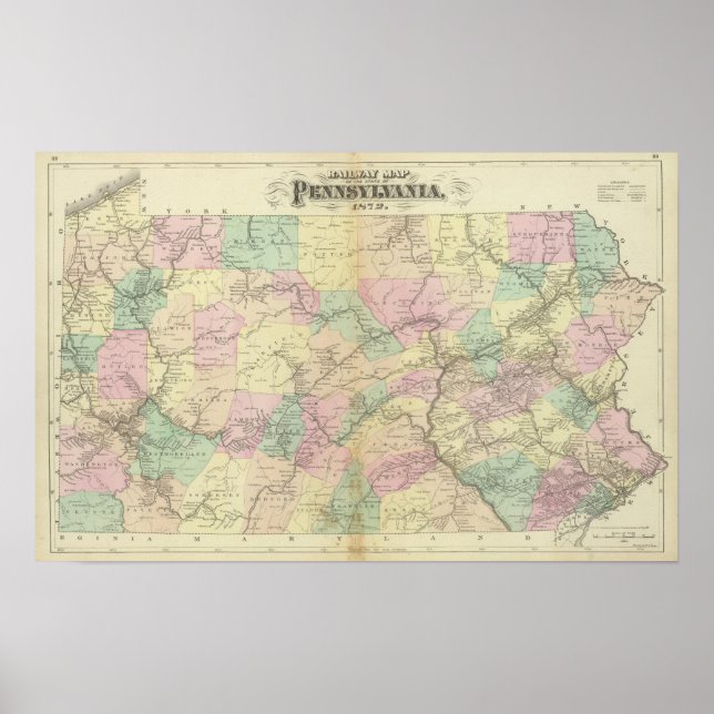 Póster Mapa ferroviario de Penn (Frente)