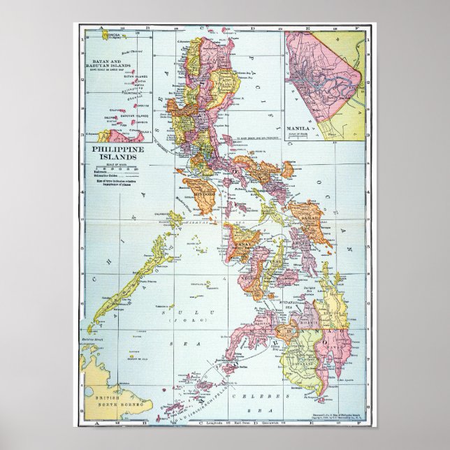 PÓSTER MAPA: FILIPINAS, 1905 (Frente)