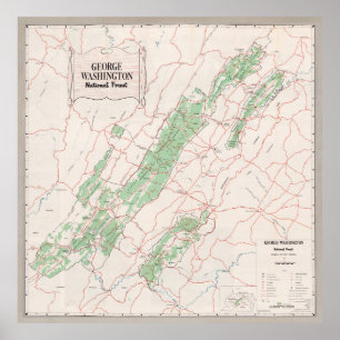 Póster Mapa forestal nacional de George Washington (1964)