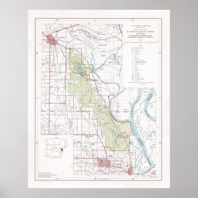 Póster Mapa forestal nacional de San Francisco (1970) (Frente)