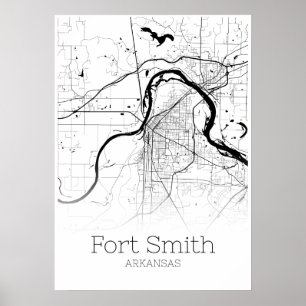 Póster Mapa Fort Smith - Arkansas - Poster de Mapa de la 