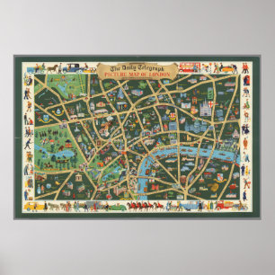 Póster Mapa fotográfico del Daily Telegraph de Londres