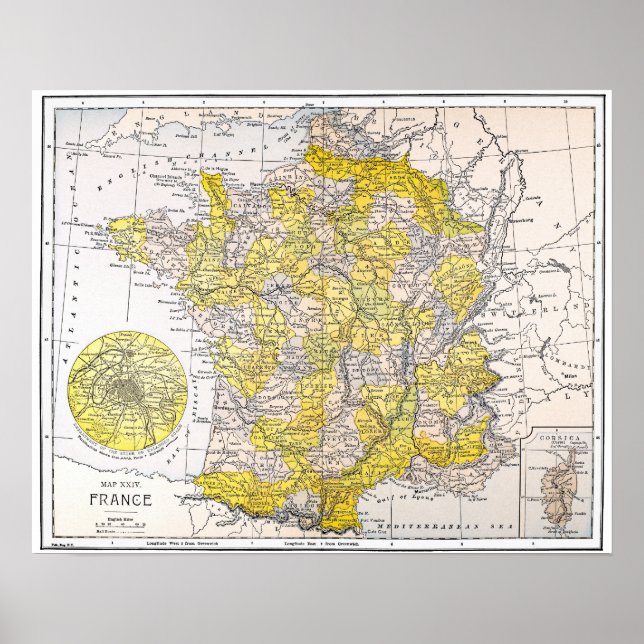 PÓSTER MAPA: FRANCIA (Frente)