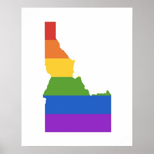 Póster Mapa gay de EEUU | Estado de Idaho (Frente)