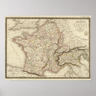 Póster Mapa general de Gaul
