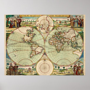 Póster Mapa general de la vieja antigüedad del mundo