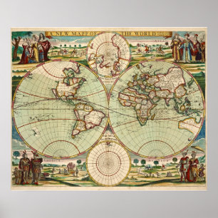 Póster Mapa general de la vieja antigüedad del mundo