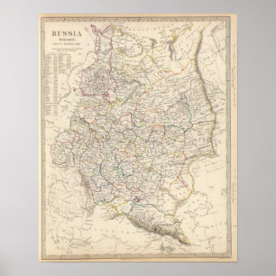 Póster Mapa general de Rusia en Europa