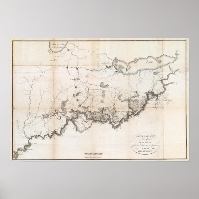 Póster Mapa general del curso del Ohio (Frente)