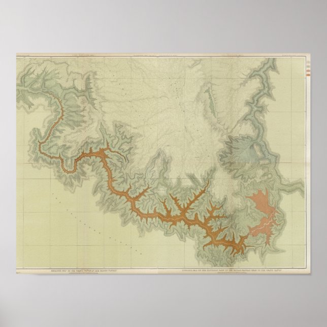 Póster Mapa geológico compuesto de la meseta de Kaibab (Frente)