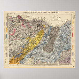 Póster Mapa geológico de Edimburgo