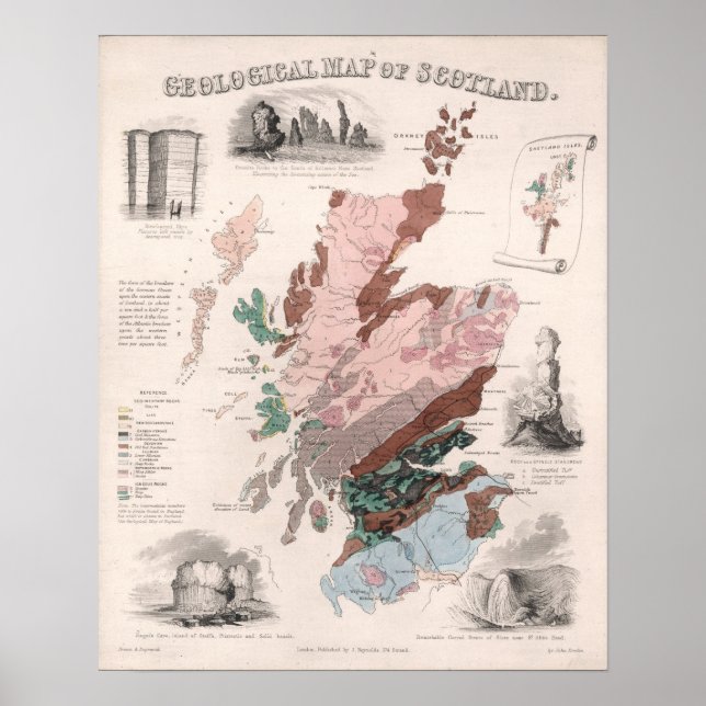 Póster Mapa geológico de Escocia (Frente)