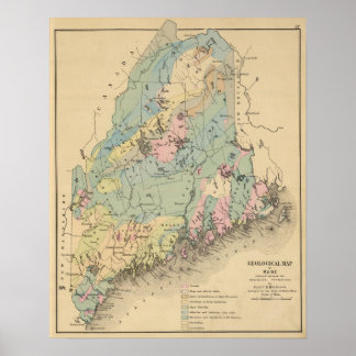 Póster Mapa geológico de Maine