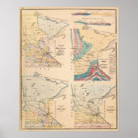 Mapa geológico de Minnesota por NH Winchell