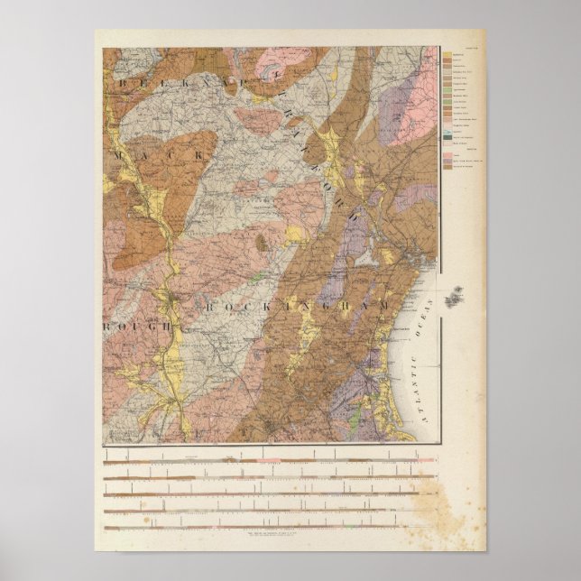Póster Mapa geológico de New Hampshire 4 (Frente)
