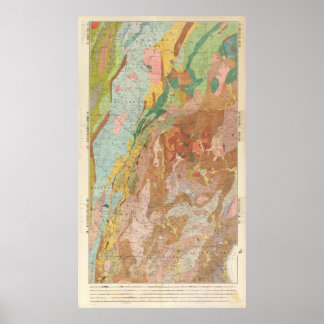 Póster Mapa geológico de Nuevo Hampshire