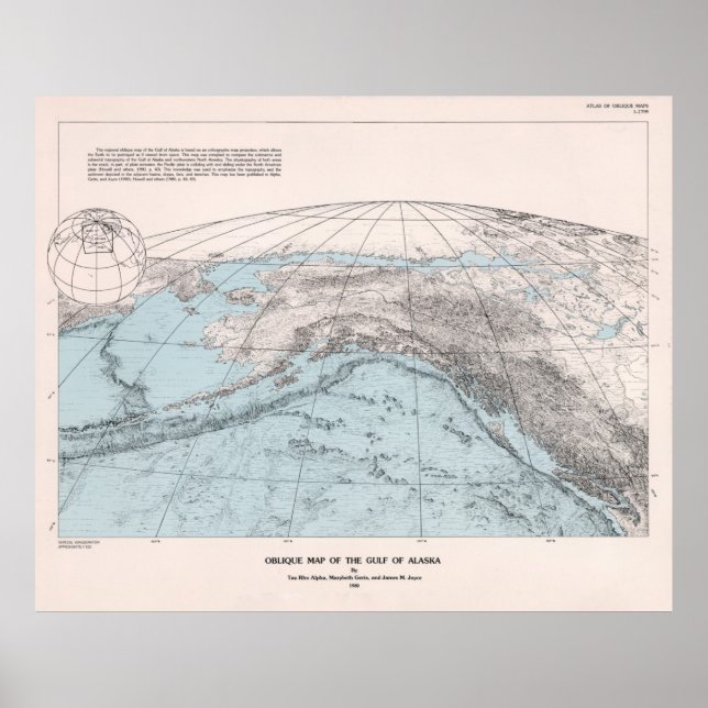 Póster Mapa geológico del Golfo de Alaska (1980) (Frente)