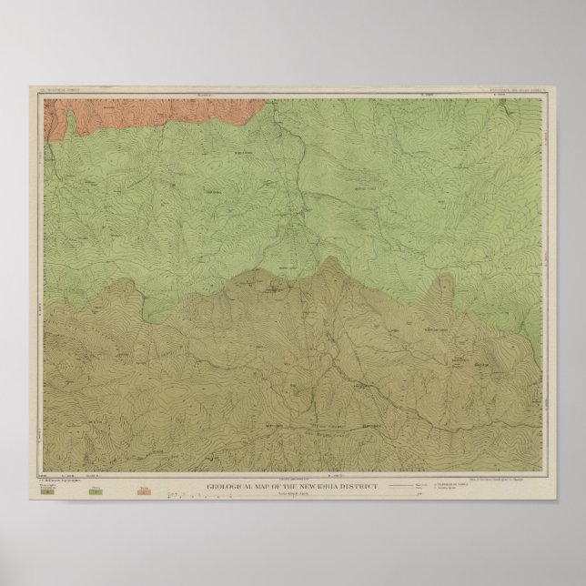Póster Mapa geológico del nuevo distrito de Idria (Frente)