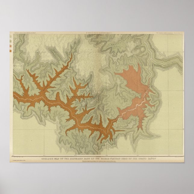 Póster Mapa Geológico Del Sur 2 (Frente)