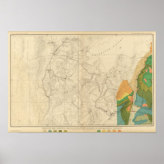 Póster Mapa Geológico Que Muestra La Parte Sudoeste