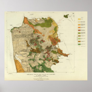 Póster Mapa geológico San Francisco