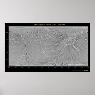 Póster Mapa global de la luna de Saturno