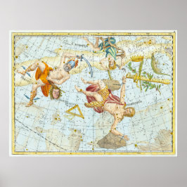 Póster Mapa grande de las estrellas (1801)