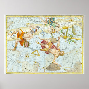 Póster Mapa grande de las estrellas (1801)