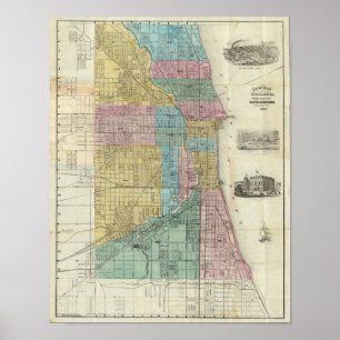 Póster Mapa guía de Chicago