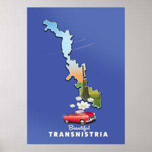Póster Mapa hermoso de Transnistria