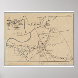 Póster Mapa histórico 1875 de las MAMÁES de la concordia