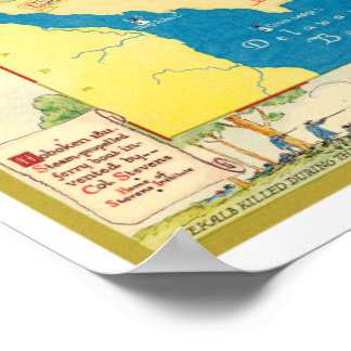 Póster Mapa histórico de Nueva Jersey