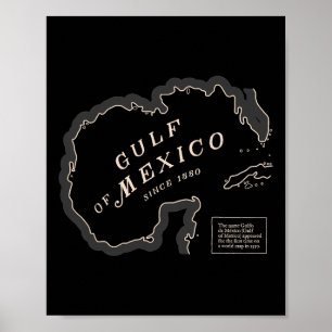 Póster Mapa Histórico Del Golfo De México 1550