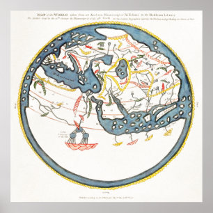 Póster Mapa histórico del Océano Índico