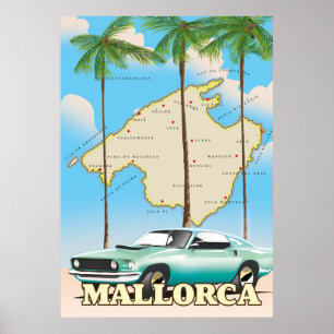 Póster Mapa ilustrado de Mallorca