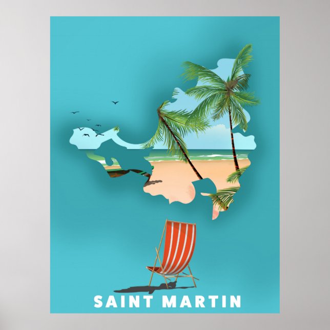 Póster Mapa ilustrado de San Martín. (Frente)