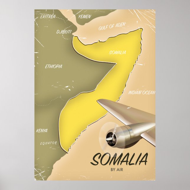 Póster mapa ilustrado de Somalia (Frente)