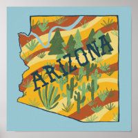 Mapa ilustrado del estado de Arizona